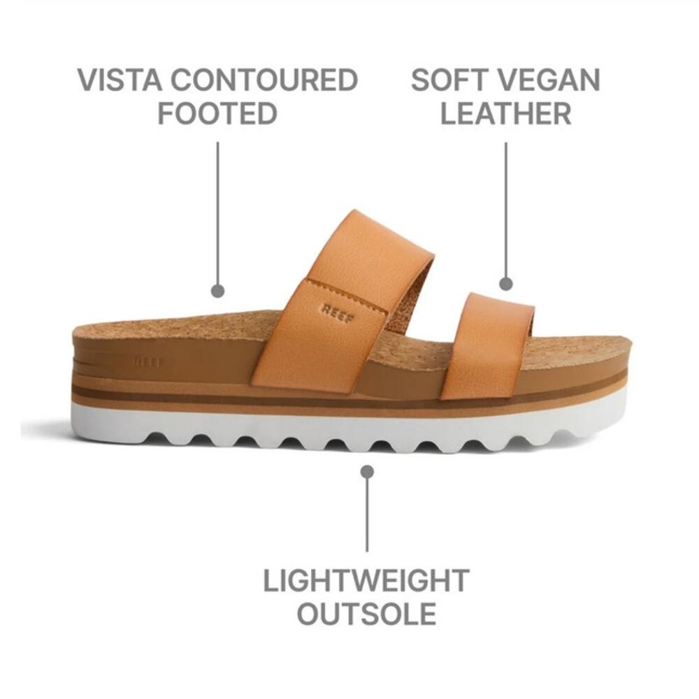 REEF Cushion Bounce Vista Hi Wedge Sandal Slide Metallic Copper Size 8 - Picture 8 of 10